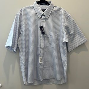 Arrow short sleeve dress shirt, Size 17.5, Light Blue stripe, NWT